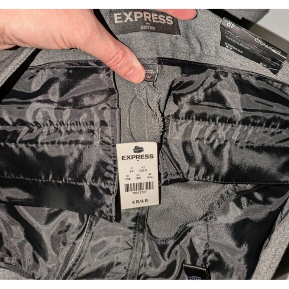 NWT Express Pants 4 Women's Gray Barely Bootcut Editor Dress Pants Trousers - Picture 7 of 8